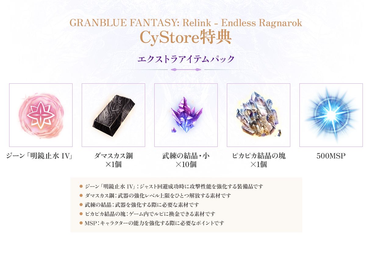 店舗特典 | Products | GRANBLUE FANTASY: Relink - Endless Ragnarok