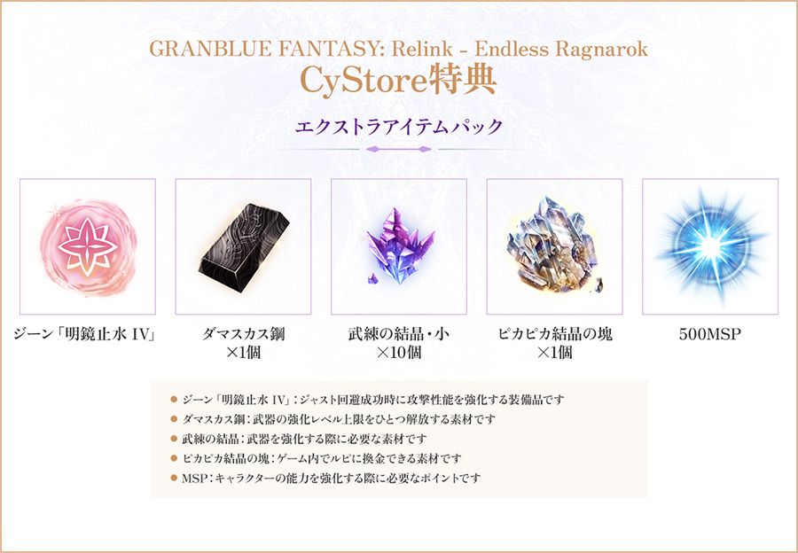 店舗特典 | Products | GRANBLUE FANTASY: Relink - Endless Ragnarok