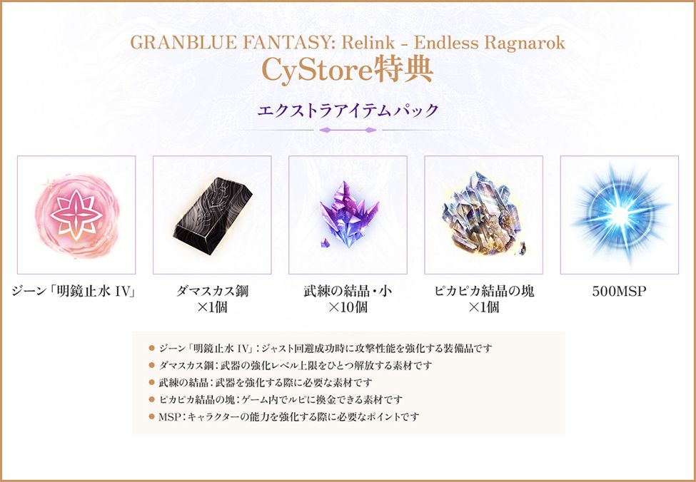 店舗特典 | Products | GRANBLUE FANTASY: Relink - Endless Ragnarok